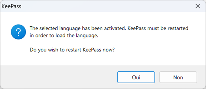 Redémarrer KeePass