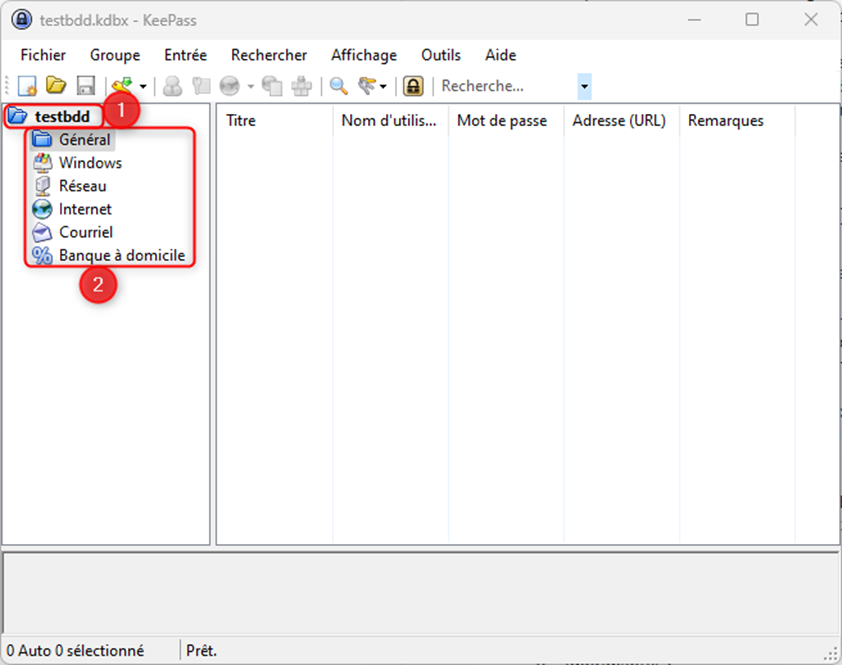 Gérer les groupes KeePass