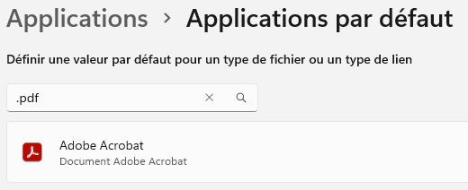 Sélectionner Adobe Acrobat Reader